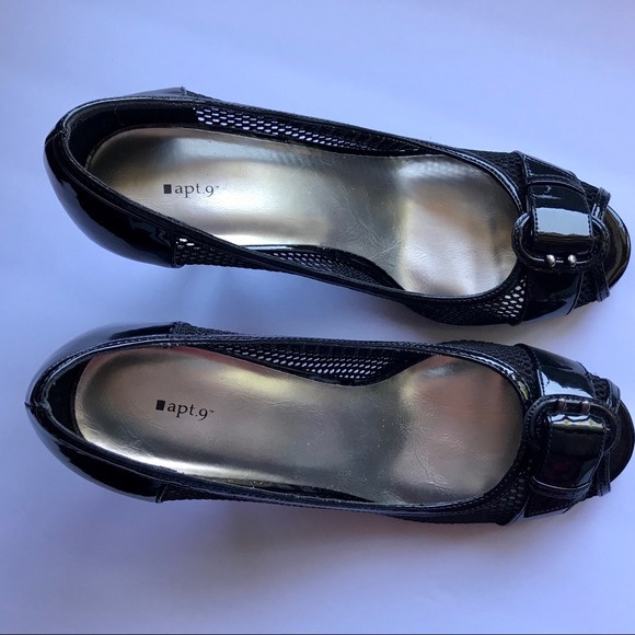 Apt 9 Allure 8 1/2 open black heels mesh - Picture 2 of 8